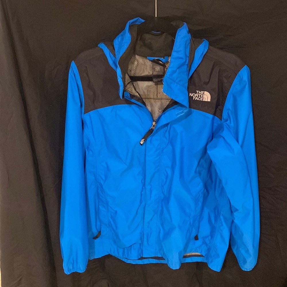 Boys XL North Face royal blue raincoat